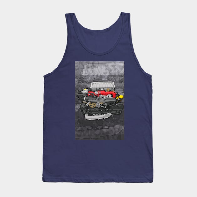 Subaru boxer engine EJ20 (with background) Tank Top by ArtyMotive